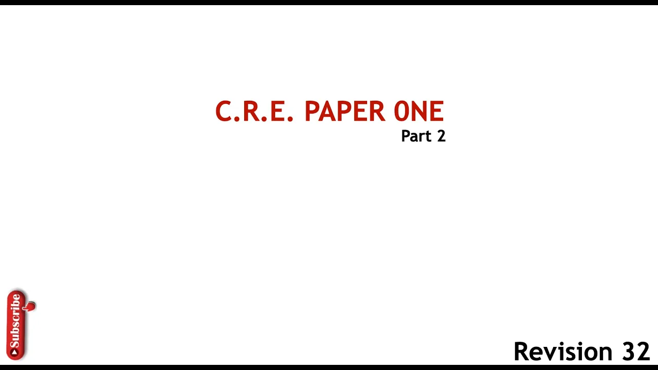 cre paper 1 questions and answers | Kcse cre paper 1questions and answers pdf | revision 32 part 2