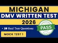 Michigan DMV Permit Test 2026 Mock Test 1 50 Real Questions DMV Written Test Practice MI