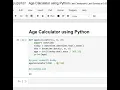 Day 17 Age Calculator using Python