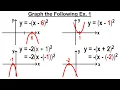Algebra Ch 37 Parabola 11 of 22 Graph the Following Ex 1