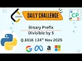 Binary Prefix Divisible By 5 Leetcode Daily Challenge Learn DSA Python Program Coders Point
