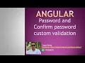 10 Template Driven Form Custom Validation password and confirm password