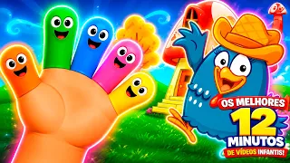 🌈 12 Minutos de Música Infantil 🎵 Galinha Pintadinha, Família dos Dedos, Gabby e Bob Esponja