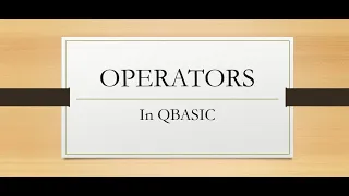Operators In Qbasic For Beginners Qbasic Programming Code Mania
