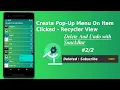 Best Practices For Android Recycler View With Pop Up Menu Delete And Undo Snackbar Android Studio