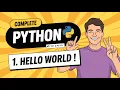 1 Hello World in Python Python Tutorial Python Programming Try Retry Coding in Python