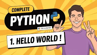 1 Hello World in Python Python Tutorial Python Programming Try Retry Coding in Python