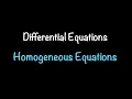 Differential Equations Homogeneous Equations Section 2 3 Math with Professor V