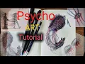 Psycho Art Tutorial Psycho Drawing for Beginners Horror Drawing Scribble Art Pen Sketch Art