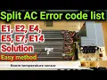 split ac error code list split ac error trouble shooting split ac 5 common error solution E1 E7