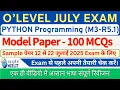 100 Python MCQs O Level M3-R5 Model Paper O Level July Exam 2025 LogicMaster01