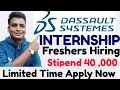 internship 2021 Dassault System hiring interns CSE Mechanical IT off campus hiring