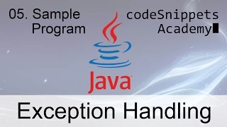 Java Exception Handling 05 Sample Program with try-with-resources feature