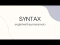 SYNTAX - PART 2
