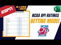 How to Convert ESPN BPI Ratings into a NCAA Basketball Betting Model