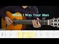 When I Was Your Man - Bruno Mars - Fingerstyle Guitar Tutorial TAB + Chords + Lyrics