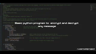 Encrypt or Decrypt messages using python Python coding project-01