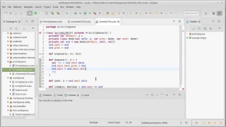 Sorted Linked List Priority Queue using Scala