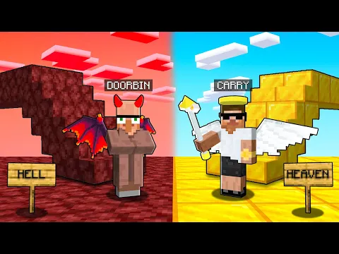 Video Thumbnail: Devil vs Angel Bridge Survival Challenge in Minecraft..
