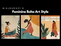 Feminine Boho style art using Midjourney 6