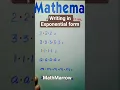 Repeated multiplication in Exponential form