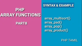 Php Array Functions Part8 PHP TAMIL