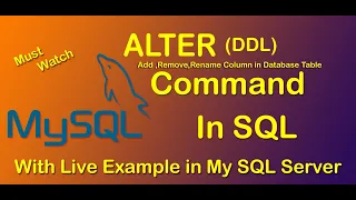 SQL ALTER COMMAND add delete and rename Alter table statement in SQL