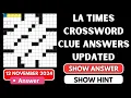 LA Times Crossword Clue Answers for Nov 12 2024 Los Angeles Times LAT Crossword Puzzle 12-11-2024