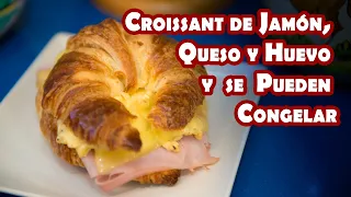 Cruasan de Jamon, Queso y Huevos para el Desayuno o Merienda