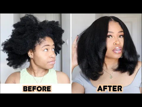 Download MP3 Natural Hair KINKY TO STRAIGHT ROUTINE (full body/one product!)