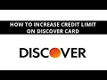 How to increase credit limit on Discover card
