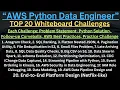AWS Python Data Engineer Top Whiteboard Challenge Interview Q As with Python Code and Follow-ups