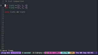 Vimscript Tutorial List comparing lists