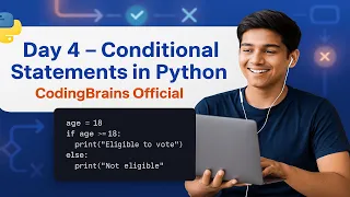 Python Day 4 Conditional Statements if Elif else with Examples Coding Brains