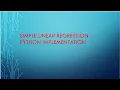 Simple Linear Regression - Python Implementation