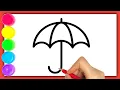 UMBRELLA DRAWING HOW TO DRAW UMBRELLA EASY STEP BY STEP