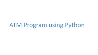 ATM program in python in Tamil