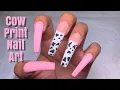 Cow Print Nail Art Acrylic Nail Tutorial