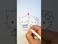 How to draw cute Hello kitty couple Step by step drawing