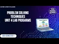 Unit 4 Lab Programs Problem Solving Techniques BCA 1st Semester