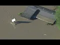 Aerial of Midland County damage from dam failures