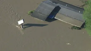 Aerial of Midland County damage from dam failures