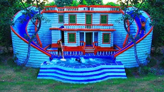 Build The Most up to date Twin water slide To Gorgeous Underground Swimming Pool