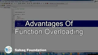 Advantages of function overloading Computer Science Lecture Sabaq pk