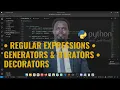 Regular expressions Generators and iterators Decorators in Python with Jeff Geoff