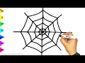 Spider Web Drawing for kids How to Draw a Spider Web