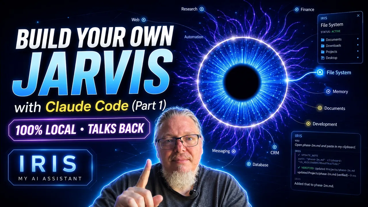Build Your Own JARVIS with Claude Code (Part 1) -100% Local, Talks Back, Hermes, Whisper, Kokoro: video thumbnail