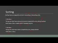 Aggregation and Sorting L-10
