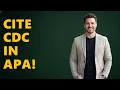 How To Cite CDC In APA