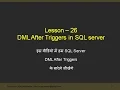 Lesson 26 SQL DML Triggers in Hindi